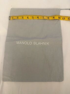 Manolo Blahnik Light Gray Drawstring Dust Bag with White Logo